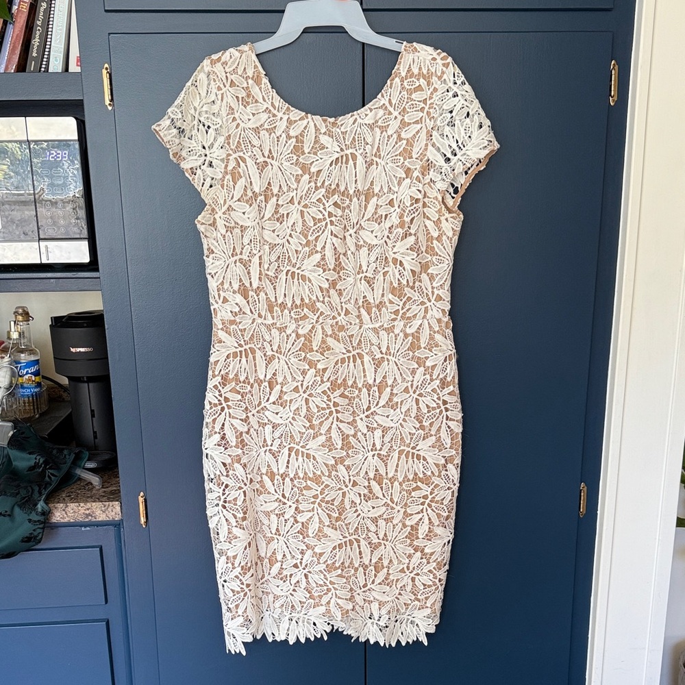 Lulus White Lace Overlay Dress